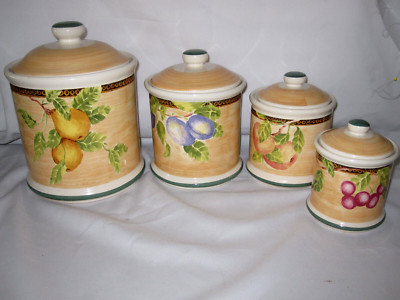 8pc PTS International Interiors NEWBURY Storage Canisters Set by Jay Import RARE-image