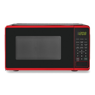 Mainstays 0.7 Cu. Ft. Countertop Microwave Oven 700 Watts Red New 10 Power Level-image