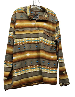 Cabin Fever by Ramatex Womens Large Cozy 1/4 Zip Fleece Multicolor Pullover (G6)-image