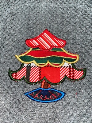 Embroidered Appliqued Red Kitchen Hand Towel Winter Christmas Snowman -image