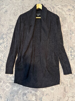 Barefoot Dreams Women's Cozychic Lite Cardigan Sweater XS Black Cozy Soft-image
