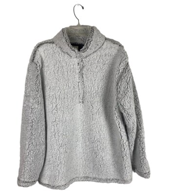 Bobbie Brooks Sherpa 1/4 Zip Pullover Women Sz XL - Grey -Soft Cozy-image