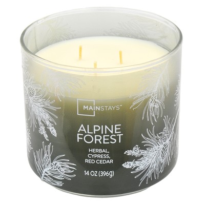Mainstays 3-Wick Ombre Wrapped Alpine Forest Scented Candle, 14 oz-image
