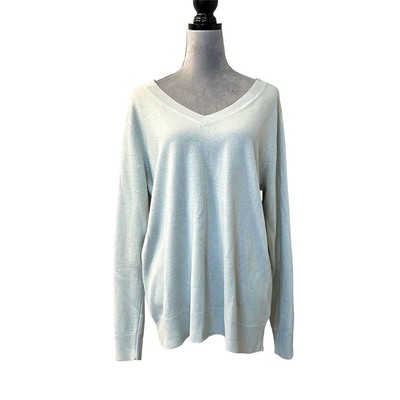 Croft & Barrow Women's 2XL Sage V-Neck Knit Pullover Sweater Warm Cozy-image