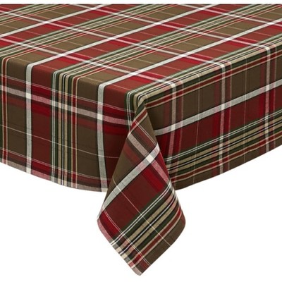 Design Imports Jingle Bell Plaid Tablecloth (52
