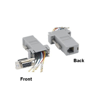 DB9 9Pin Female to RJ-12 6P6C Female Modular Adapter Serial Device over Telecom-image