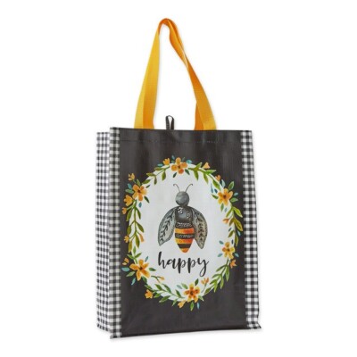 Design Imports Reusable Tote, Bee Happy (753118)-image