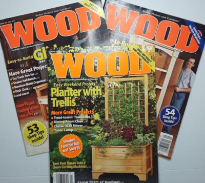 Wood Magazine Lot of 3 Issues 2011 Better Homes Gardens DIY Projects Tool Review-image