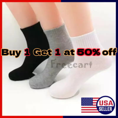 Lot 12 Pairs Mens Womens Ankle/Quarter Crew Socks Sport Casual Cotton Socks US-image