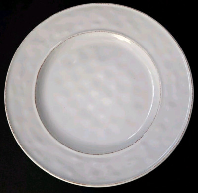 SET OF 2 PIER 1 MARTILLO WHITE ROUND SALAD PLATES 8 1/2