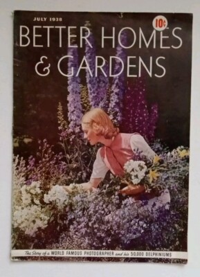 Vintage Better Homes & Gardens Magazine July 1938 Decor Furniture Landscape-image