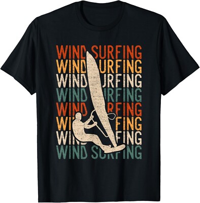 Wind Surfing Retro Vintage Surf Kitesurfing Windsurfing Gift Unisex T-Shirt-image
