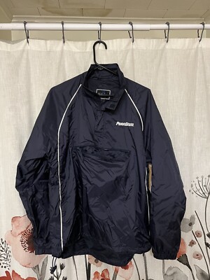 Vintage Penn State Logo PSU Holloway Rain/Wind Jacket Q-Zip Navy Blue Medium M-image