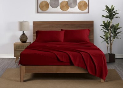 Soft Microfiber Sheet Set 4 Piece QueenRed New By MainStays-image