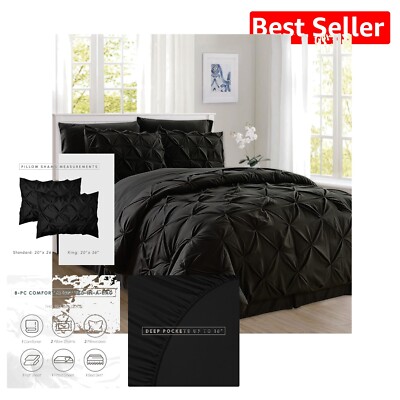 Soft & Cozy 8-Piece Microfiber Comforter Set with Smart Sheet Pockets - King-image