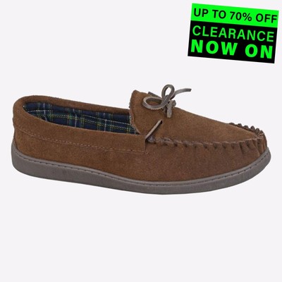 Mokkers Adie Moccasin Mens Cosy Comfort Slip On Slippers Brown-image