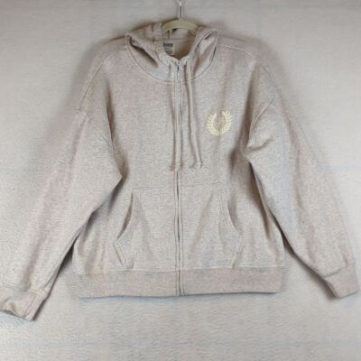 PINK Women's Cream Fleece Lined Cozy Lounge Hoodie Jacket Size M-image