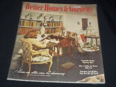 1944 JANUARY BETTER HOMES & GARDENS MAGAZINE NICE FRONT COVER - L 11804-image