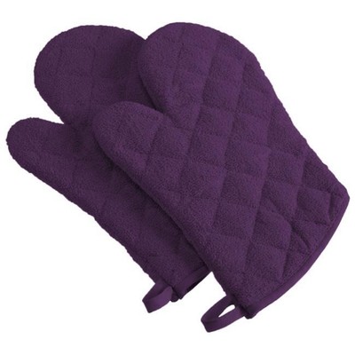 Design Imports CAMZ33281 Eggplant Terry Oven Mitt - Set of 2-image