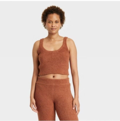 Stars Above Women's Size XL Cozy Yarn Tank Top Brown-image