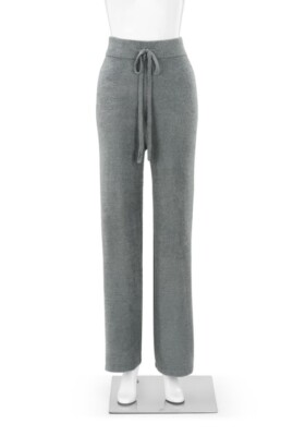 Demdaco Womens MEDIUM LARGE 10-12 Cozy Knit PANTS Nylon Viscose Lounge Wear GRAY-image