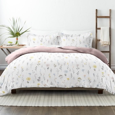 Becky Cameron Premium Ultra Soft Pink Wild Flower Pattern Reversible King Duvet-image
