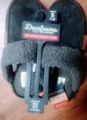 Dearfoams Gel Infused MemoryFoam Mock Toe Scuffs Indoor/Outdoor NWT Mens Sz 7-8-image