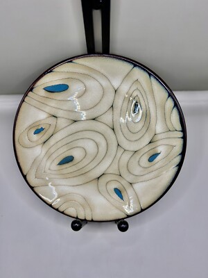 Set Of 6 Pier 1 Imports Teal Reactive Plates Luncheon Salad Dessert 8.25