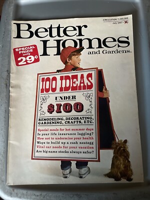 Better Homes & Gardens Magazine July 1967 1960's Vintage Retro Lifestyle Decor-image