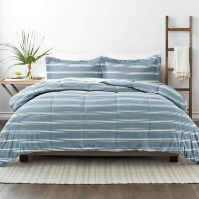 Becky Cameron Comforters Full/Queen 3-Piece Light Blue Soft Stripe Light Blue-image