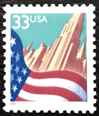1999 Scott #3277 - 33¢ - FLAG OVER CITY - Single Mint NH-image