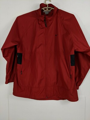Vintage Women Nike Sportswear Wind Breaker Jacket Red & Black ~ Size XL-image
