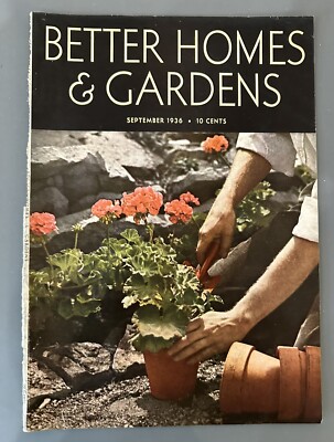 Antique Vintage September 1936 Better Homes & Gardens Magazine COVER Flowers-image