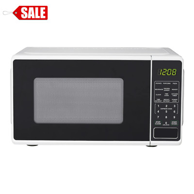 New Mainstays 0.7 Cu ft Countertop Microwave Oven, 700 Watts, White-image