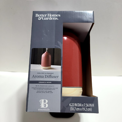 Cool Mist Ultrasonic Aroma Diffuser-Ceramic & Wood by Better Homes & Gardens.-image