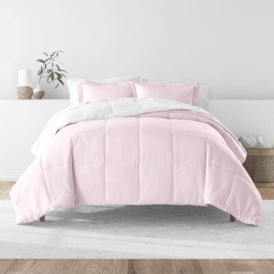 Becky Cameron Comforter Set King / Cal King Reversible Microfiber Blush/White-image