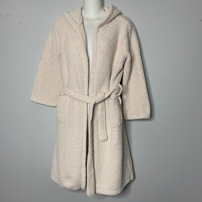 Barefoot Dreams Bamboo Chic Robe 6-8 Cream Belted Cozy Comfortable -image
