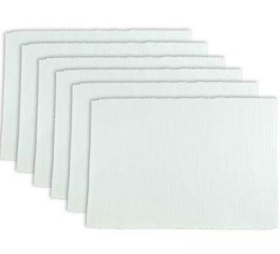 DESIGN IMPORTS DII WHITE RIBBED PLACEMAT 100% COTTON 13