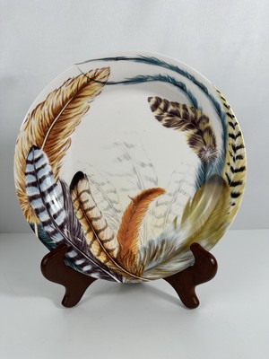 Pier 1 Imports Feather Ironstone Dessert Salad Plate-image