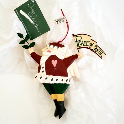 Santa Claus Angel Ornament Peace on Earth Midwest Imports Designer Christmas-image