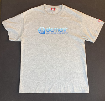 Vtg Y2K Element Skateboard T-Shirt Mens Large Gray Skater Wind Water Fire Earth-image