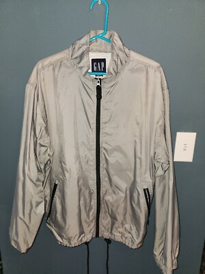 Vintage GAP Size LARGE Gray Nylon Wind Breaker Jacket. Early 2000's-image