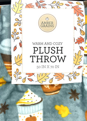 New Amber Grains Multicolor Warm & Cozy Plush Throw Soft Blanket Size 50