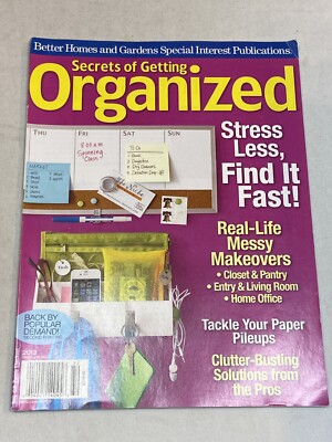 Better Homes Gardens 2013 Secrets Getting Organized Messy Makeover Paper Clutter-image