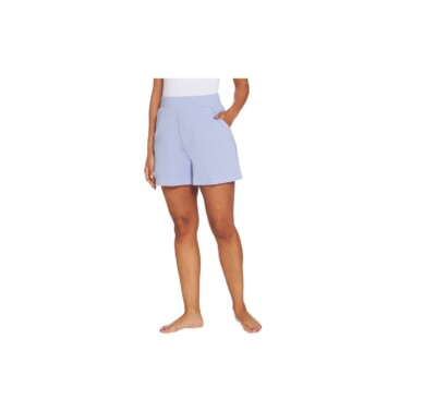 AnyBody XXS Loungewear Cozy Knit Lt French Terry Shorts Periwinkle New QVC 2249-image