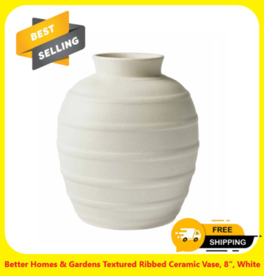 Better Homes & Gardens Textured Ribbed Ceramic Vase, 8