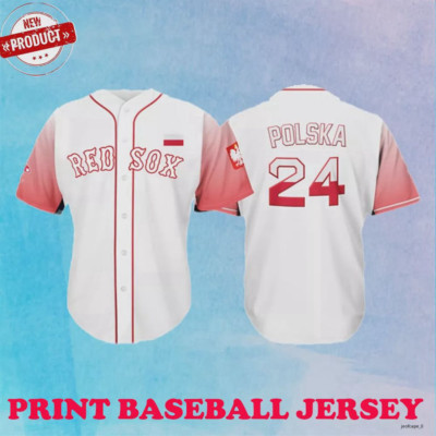 Hot Sale Personalized Red Sox Polish Celebration 2024 Giveaways White S5XL-image