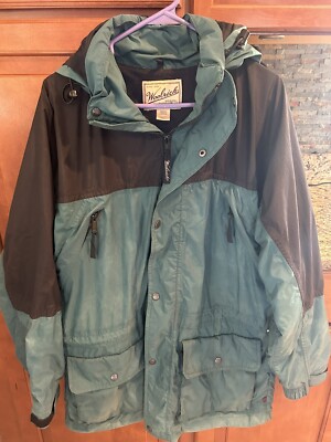 Vintage Woolrich Jacket Hydromax 2100 Windbreaker Hooded Green Black Mens Size L-image