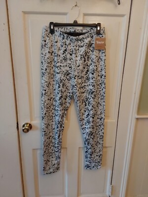 Ladies XL Just Cozy Black And White Winter Leggings NWT-image