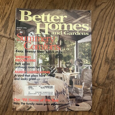 1996 AUGUST BETTER HOMES GARDENS MAGAZINE - SUMMERY COMFORTS COVER - E 2630 Rare-image